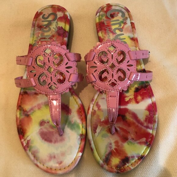 NEW (NWOT) Circus by Sam Edelman pink/multi Clara flip-flops sz 7.5 - Picture 3 of 12